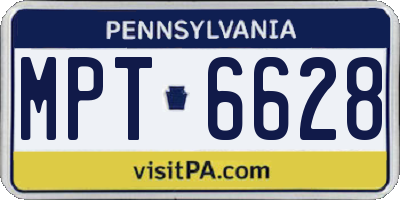 PA license plate MPT6628