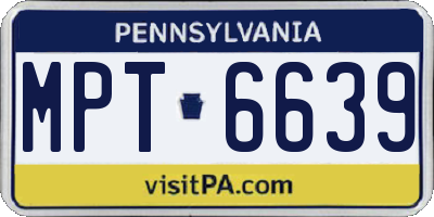 PA license plate MPT6639
