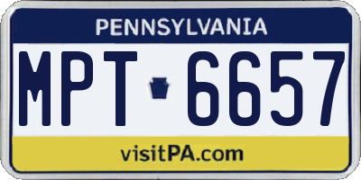 PA license plate MPT6657