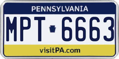 PA license plate MPT6663