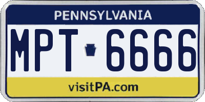 PA license plate MPT6666