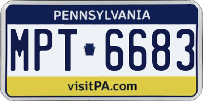 PA license plate MPT6683