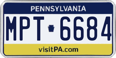 PA license plate MPT6684