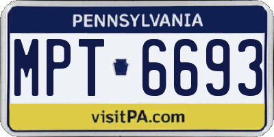 PA license plate MPT6693