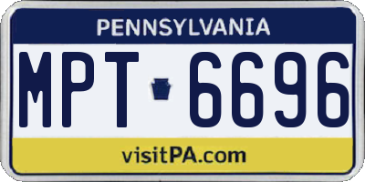 PA license plate MPT6696