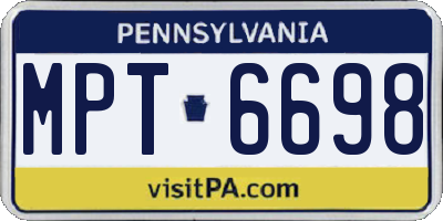 PA license plate MPT6698