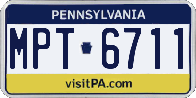 PA license plate MPT6711