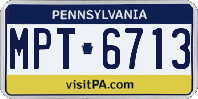 PA license plate MPT6713