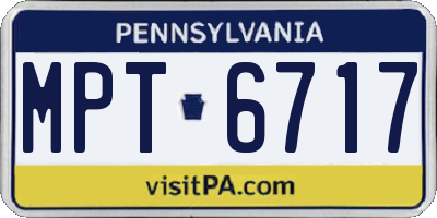 PA license plate MPT6717