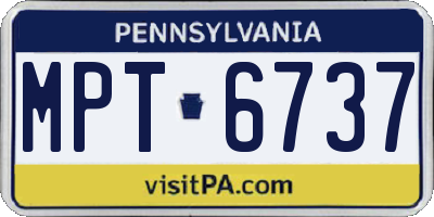PA license plate MPT6737