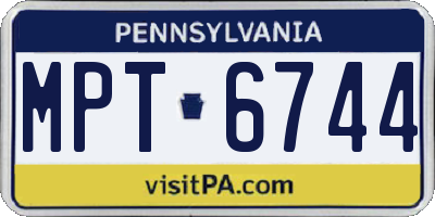 PA license plate MPT6744