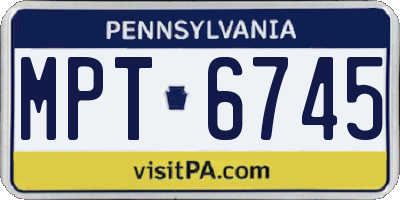 PA license plate MPT6745