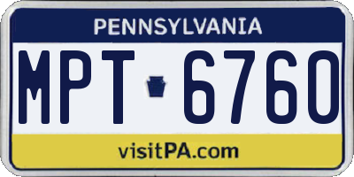PA license plate MPT6760