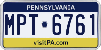 PA license plate MPT6761