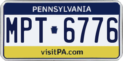 PA license plate MPT6776