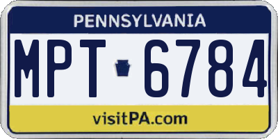 PA license plate MPT6784