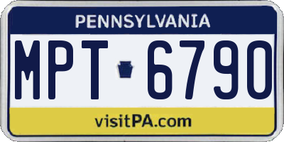 PA license plate MPT6790