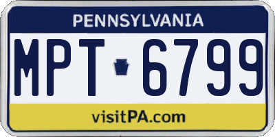 PA license plate MPT6799