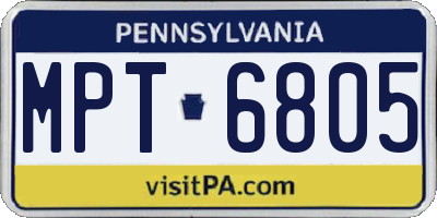 PA license plate MPT6805