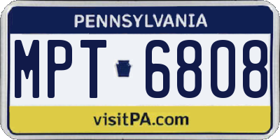 PA license plate MPT6808