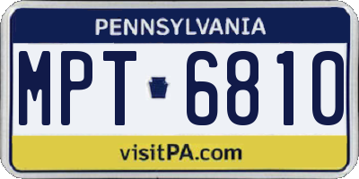 PA license plate MPT6810