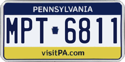 PA license plate MPT6811