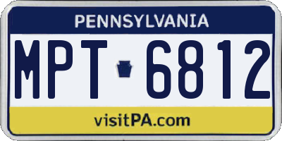 PA license plate MPT6812