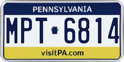 PA license plate MPT6814
