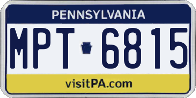 PA license plate MPT6815