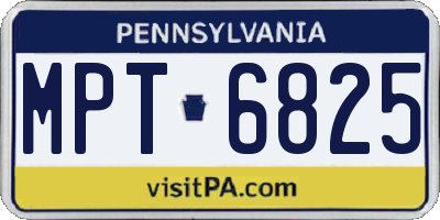 PA license plate MPT6825
