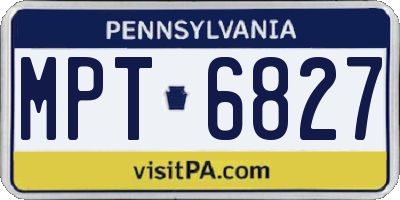 PA license plate MPT6827