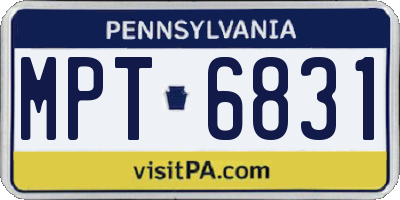 PA license plate MPT6831