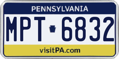 PA license plate MPT6832