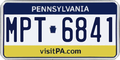 PA license plate MPT6841
