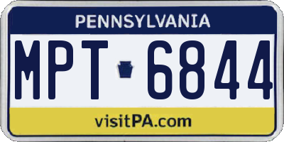 PA license plate MPT6844