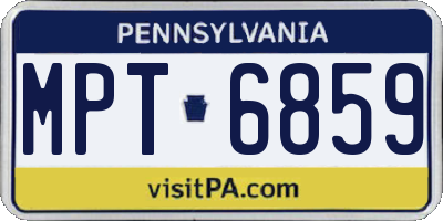 PA license plate MPT6859