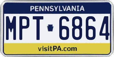 PA license plate MPT6864