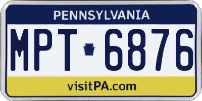 PA license plate MPT6876