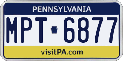 PA license plate MPT6877