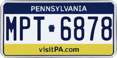 PA license plate MPT6878
