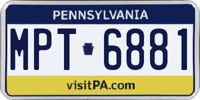 PA license plate MPT6881