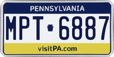 PA license plate MPT6887