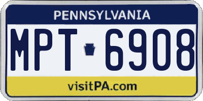 PA license plate MPT6908