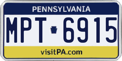 PA license plate MPT6915