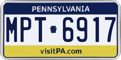 PA license plate MPT6917
