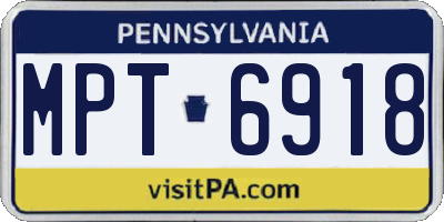 PA license plate MPT6918