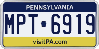 PA license plate MPT6919