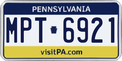 PA license plate MPT6921
