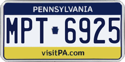 PA license plate MPT6925