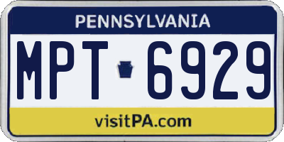 PA license plate MPT6929